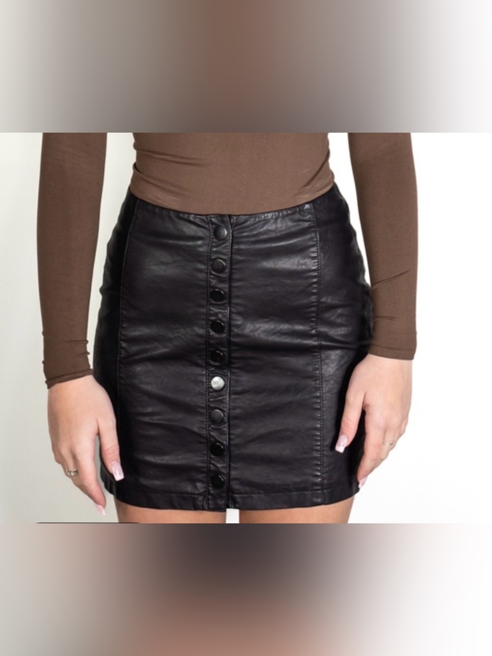 Free People Vegan Mini Skirt